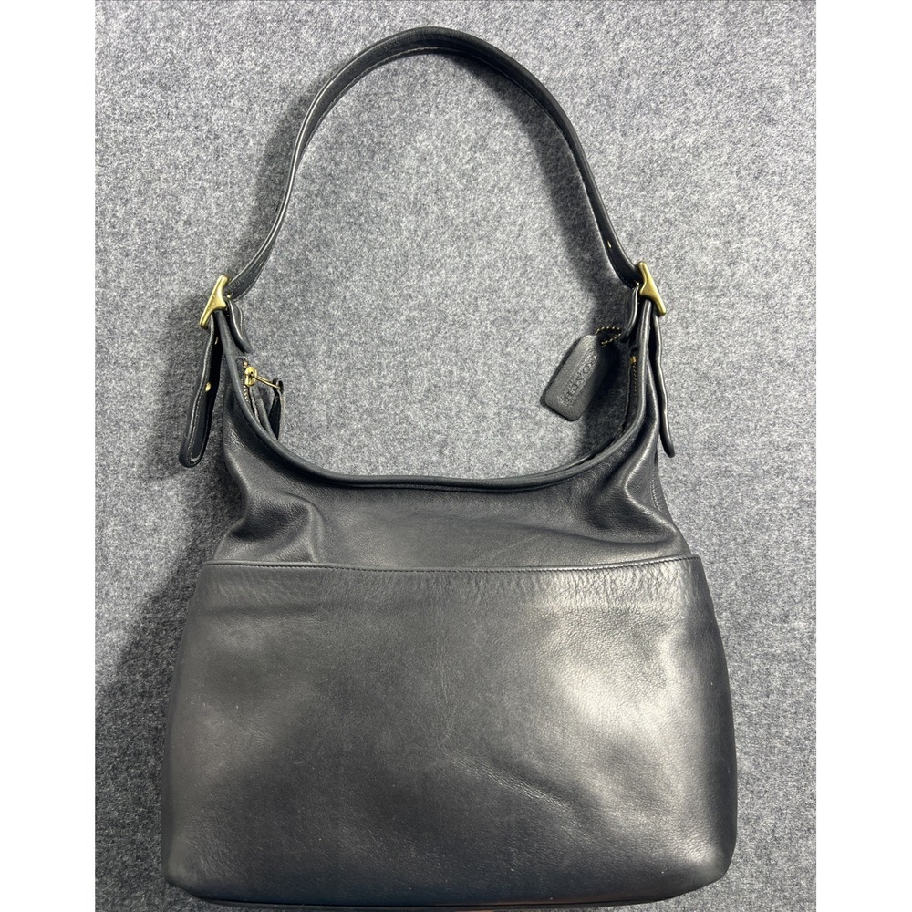 Vintage Coach Legacy Hobo 9058 Black Leather Brass Hardware, USA, Good Condition